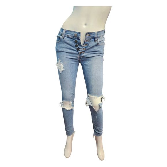Free People Denim - Free People Distressed Button fly Skinny Jeans Size 27